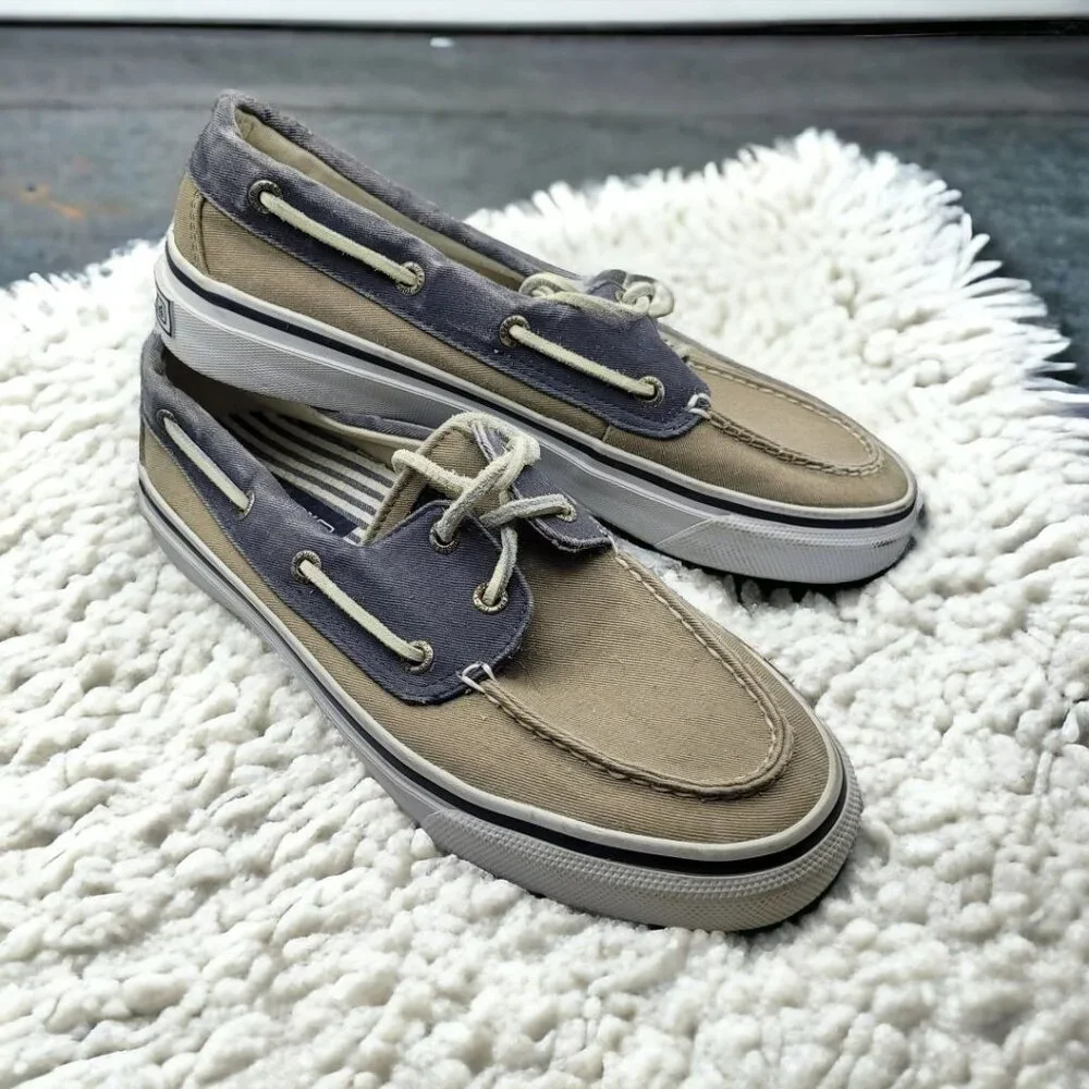 Sperry Top Sider Boat Shoe Mens 8 Blue Tan‎ 0538207 Summer Yacht Club Dock Pool